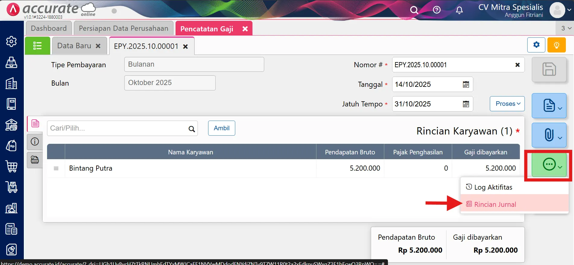 cara mencatat beban gaji